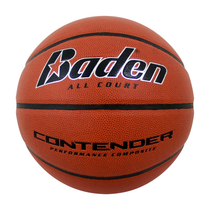Baden Contender Official Basketball | Durable Indoor-Outdoor Basketball for Youth & Adults, Wide Channel, Natural Orange, 28.5-Inch - Image 1